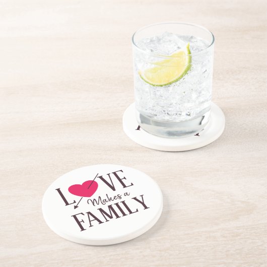 Dessous De Verre En Grès L'amour fait une famille - cadeau d'adoption (Côté)