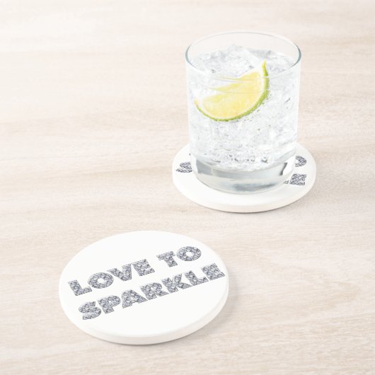 Dessous De Verre En Grès L'Amour Pour Étinceler (Côté)