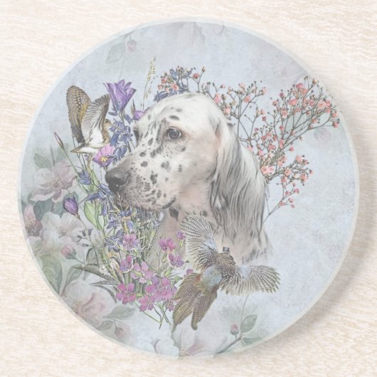 Dessous De Verre En Grès L'Anglais Setter Portrait, art (Devant)