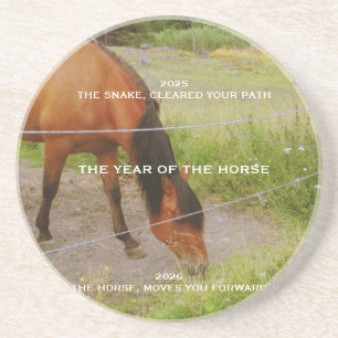 Dessous De Verre En Grès L'année du Cheval, citation 2026 
