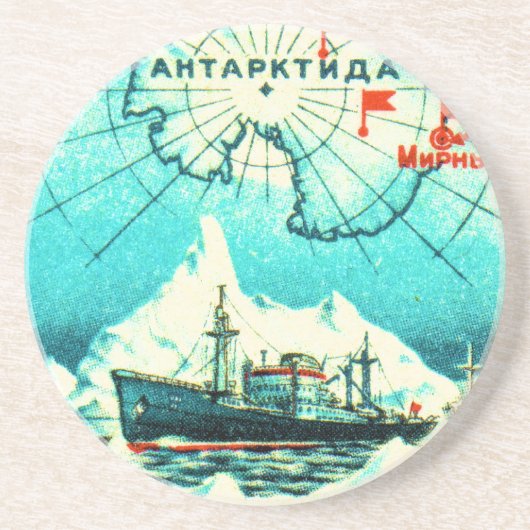 Dessous De Verre En Grès L'Antarctique 1956 (Devant)