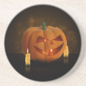 Dessous De Verre En Grès Lanterne Citrouille d'Halloween avec bougies (Devant)