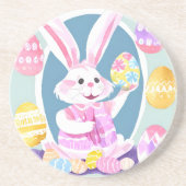 Dessous De Verre En Grès lapin avec oeufs de pâques (Devant)