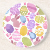 Dessous De Verre En Grès lapin avec oeufs de pâques (Devant)