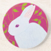 Dessous De Verre En Grès lapin blanc (Devant)