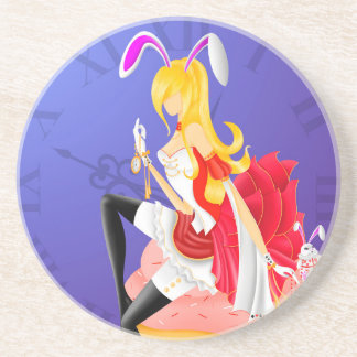 Dessous De Verre En Grès Lapin Blanc sur cupcake 