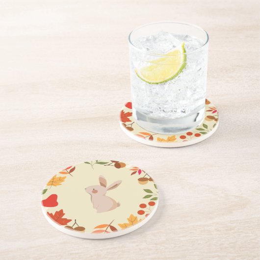 Dessous De Verre En Grès Lapin d'automne (Côté)