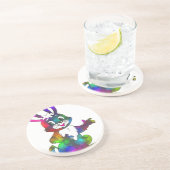 Dessous De Verre En Grès lapin de pâques psychédélique (Côté)
