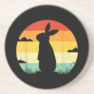 Dessous De Verre En Grès Lapin Retro Vintage 80s Style Bunny Lover