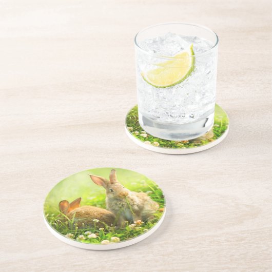 Dessous De Verre En Grès Lapins de Pâques (Côté)