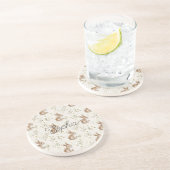 Dessous De Verre En Grès Lapins Fleurs de Marguerite (Côté)