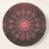 Dessous De Verre En Grès L'art floral étincelant cramoisi dans le rouge cla (Devant)