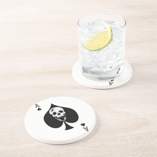 Dessous De Verre En Grès L'as des pique fracture du crâne (Côté)