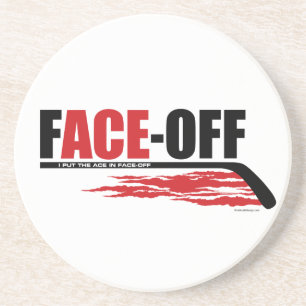 Dessous De Verre En Grès L'As Face-Off (Hockey)