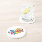 Dessous De Verre En Grès Las Vegas-Retro (Côté)