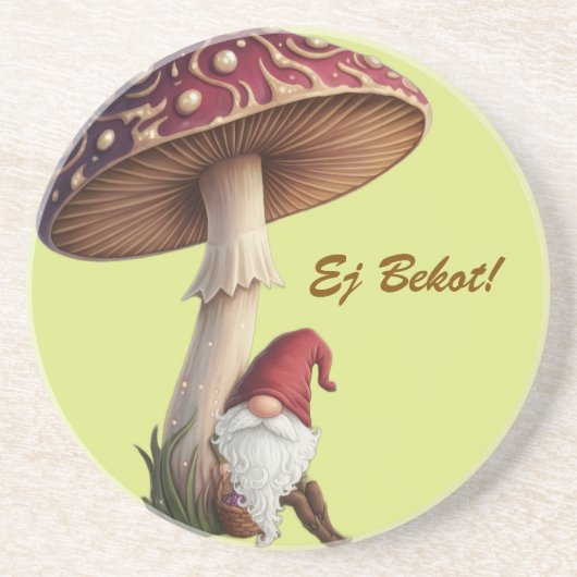 Dessous De Verre En Grès Latvian Ej Bekot go pick mushrooms coaster (Devant)