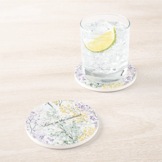 Dessous De Verre En Grès Lavender Green Yellow Trees (Côté)