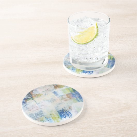 Dessous De Verre En Grès Laver blanc III (Côté)