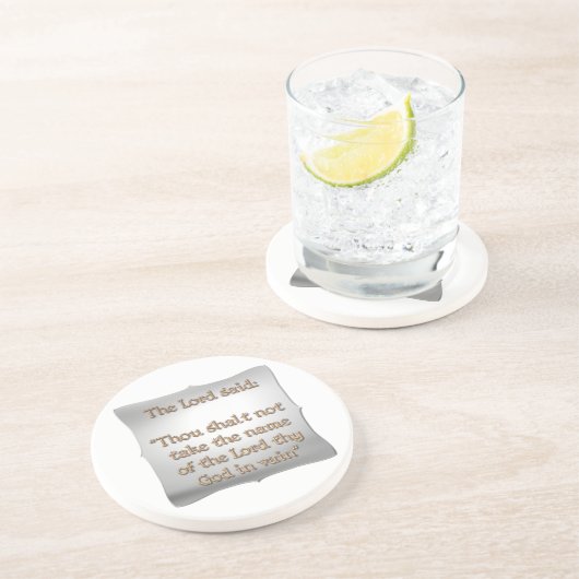 Dessous De Verre En Grès Le 2e commandement (Côté)