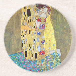Dessous De Verre En Grès Le baiser de Gustav Klimt, Art Nouveau Vintage