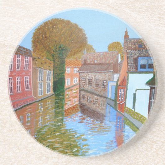 Dessous De Verre En Grès Le canal Brugge (Devant)