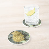 Dessous De Verre En Grès Le champignon Blond Morel (Côté)