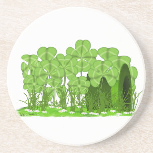 Dessous De Verre En Grès Le chapeau le plus haut de Leprechaun couché dans