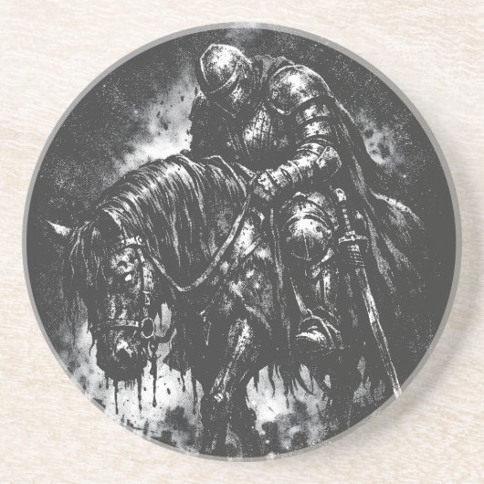 Dessous De Verre En Grès Le Chevalier Déchu par BurnsInHell (Devant)