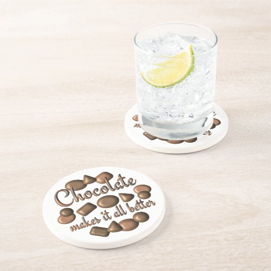 Dessous De Verre En Grès Le chocolat le rend meilleur (Côté)