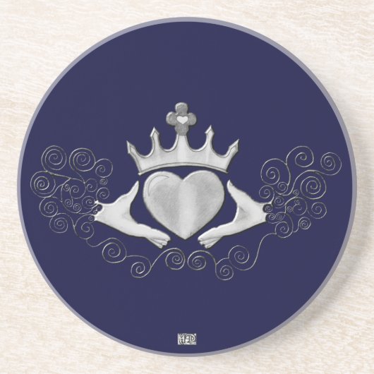 Dessous De Verre En Grès Le Claddagh (Argent) (Devant)