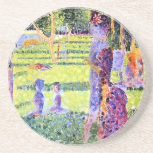 Dessous De Verre En Grès Le Couple de Georges Seurat, Pointillisme Vintage