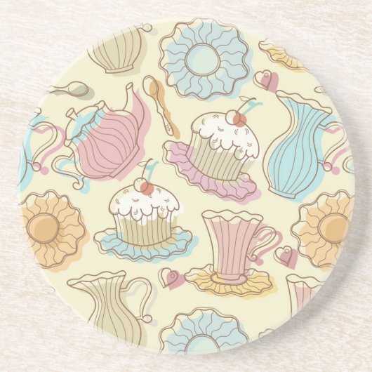 Dessous De Verre En Grès Le dessin de main bombe des silhouettes (Devant)