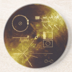 Dessous De Verre En Grès Le disque d'or de Voyager