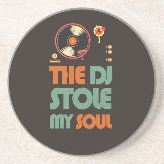 Dessous De Verre En Grès Le DJ a volé mon âme (Devant)