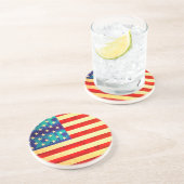 Dessous De Verre En Grès Le drapeau américain de l'argent (Côté)
