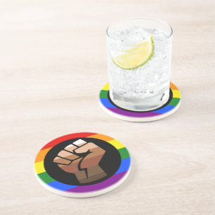 Dessous De Verre En Grès Le drapeau de couleur des personnes queer de Slipp