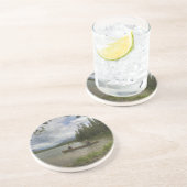 Dessous De Verre En Grès Le lac Canoë (Côté)