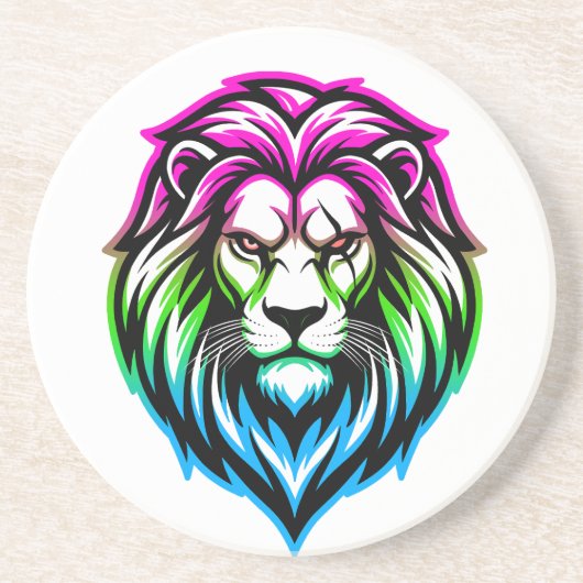 Dessous De Verre En Grès Le Lion Puissant - 'Multi-Front' Poly-Souverain (Devant)