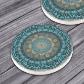 Dessous De Verre En Grès Le mandala des yeux psychédéliques gynécologiques 