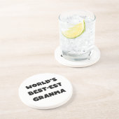 Dessous De Verre En Grès Le Meilleur-est Granma du monde noir et blanc (Côté)