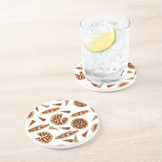 Dessous De Verre En Grès Le Motif de Pizza Lover (Côté)