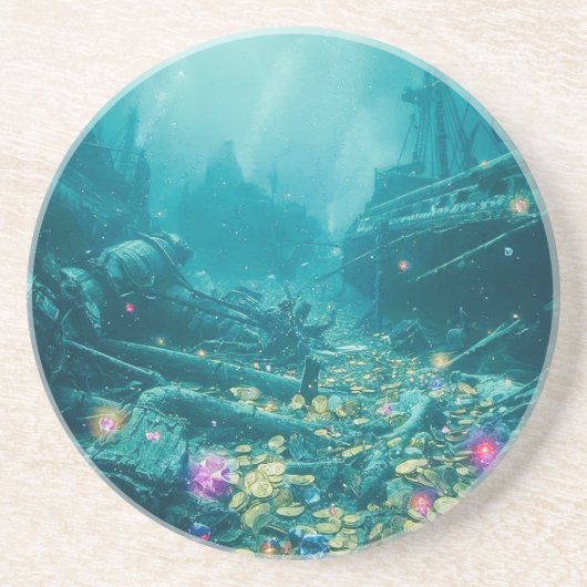 Dessous De Verre En Grès Le Mythe Englouti  (Devant)