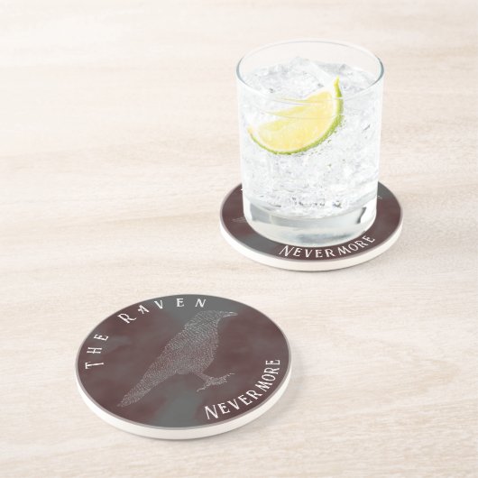 Dessous De Verre En Grès Le poème corbeau (Côté)
