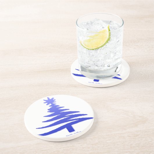 Dessous De Verre En Grès Le Prince Bleu (Côté)