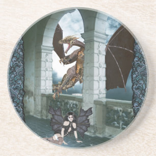 Dessous De Verre En Grès Le repaire du Dragon