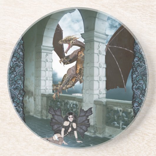 Dessous De Verre En Grès Le repaire du Dragon (Devant)