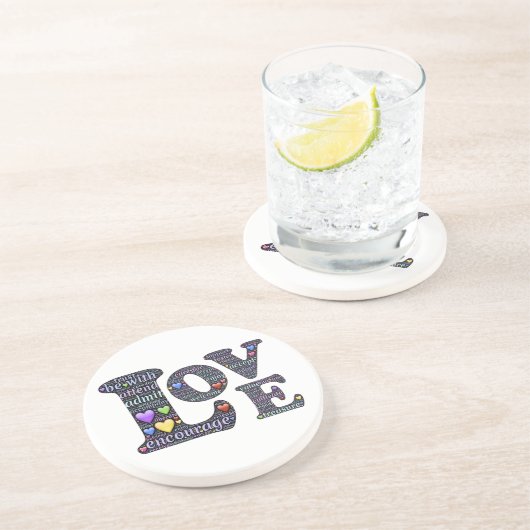 Dessous De Verre En Grès Le sens de l'amour (Côté)