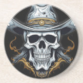 Dessous De Verre En Grès Le squelette cowboy (Devant)