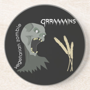 Dessous De Verre En Grès Le zombi végétarien veut Graaaains !