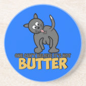 Dessous De Verre En Grès Lèchement de bon à rien de chat (Devant)